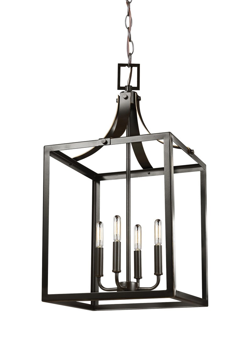 Sea Gull Lighting 5340604-12 Labette Foyer Pendant Light, Black