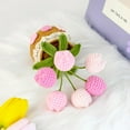thumbnail image 6 of Handmade Crochet Tulip Bouquet Potted Plants, Knitted Artificial Forever Flowers with Exquisite Pot,Gift to Friends Women Kids,Perfect for Home Decorations, Office Desk(Pink), 6 of 8