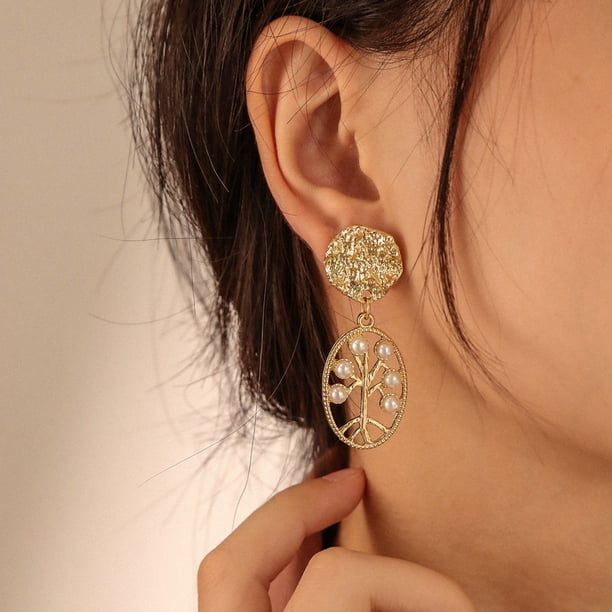 HomeKingdee Gold Color Alloy Irregular Geometric Earrings with Square Sequins for Women - Creative and Stylish Jewelry for All Occasions Including Wedding and Party