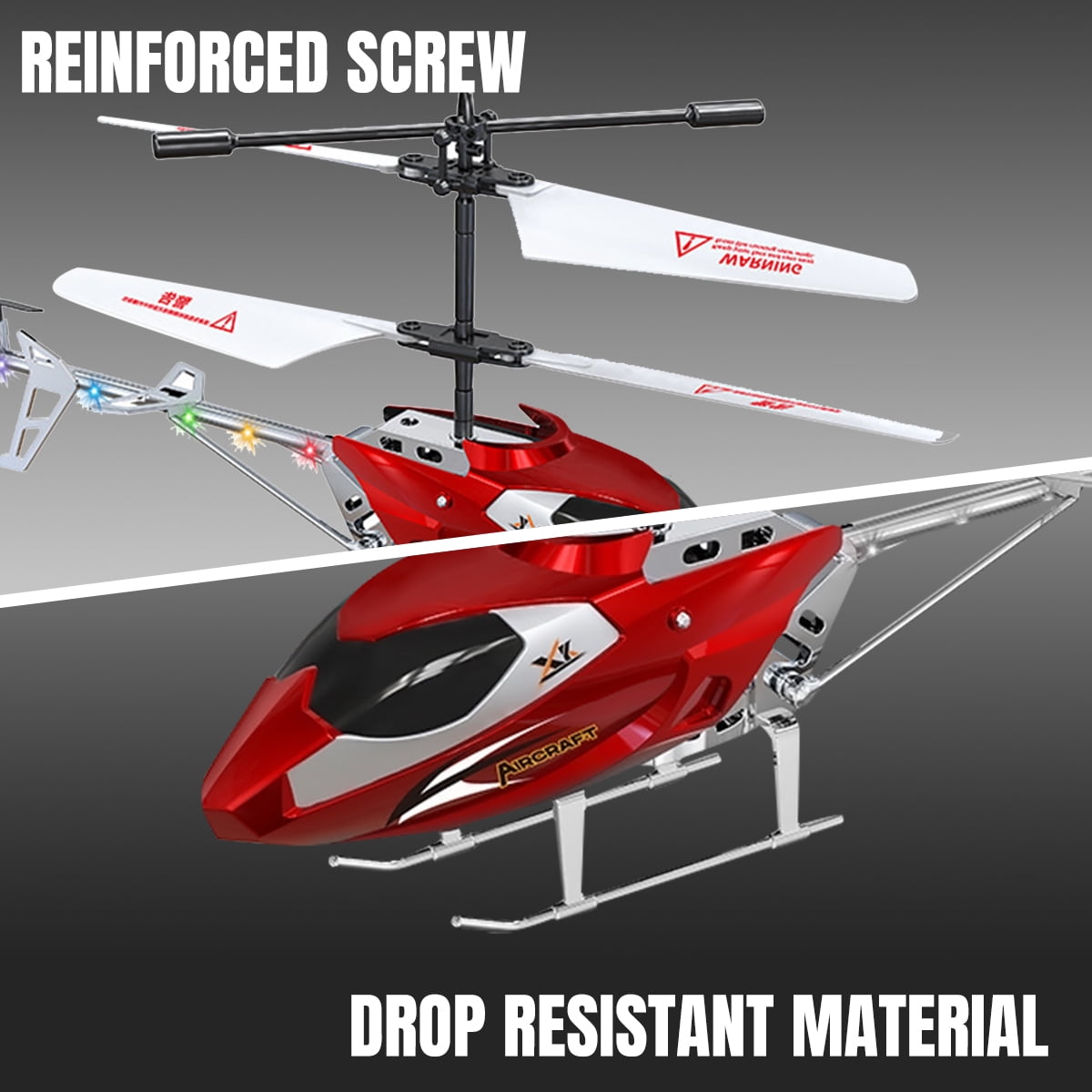 PayUSD Remote Control Helicopter Mini Gyroscope RC Helicopters LED Light for Indoor to Fly for Kids and Beginners, Red