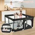 thumbnail image 2 of Baby Playpen, Portable Baby Playard 50 inch with Storage Bag for 0-36 Months Toddlers, Black, 2 of 6
