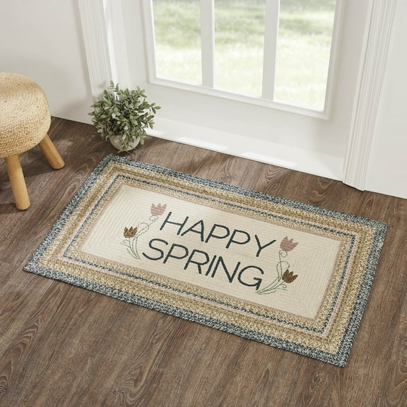 VHC Brands Kaila Happy Spring Jute Rug Rect w/Pad 27x48