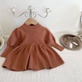 thumbnail image 5 of Flower Girl Dress,Toddler Baby Girl Knit Sweater Dress Kids Long Sleeve Casual Party Dresses,Winter Outfit Top, Seasonal Clothing,Toddler Girl Dress,Brown,18-24 Months, 5 of 5