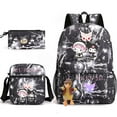 thumbnail image 5 of Kuromi Anime Backpack Set 3 Pieces with Shoulder Bag and Pencil Case for Women Men, Fashion Daypack, Classic High Backpack for Teens, Travel Laptop Backpacks, 5 of 11