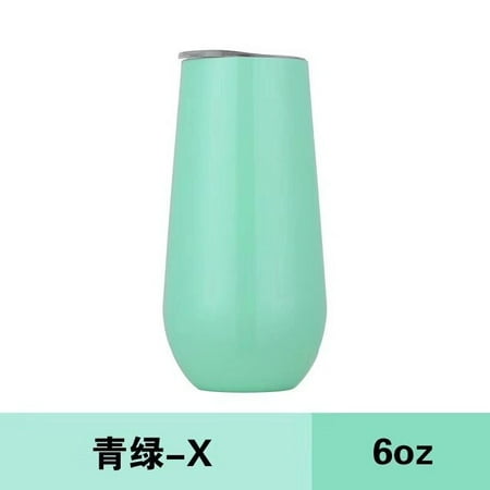 

DanceeMangoo 6oz Wine Tumbler Champagne Beer 22 Colors with Lid Stainless Steel Glass Thermos Insulated Mug Christmas Cup for Party Gift