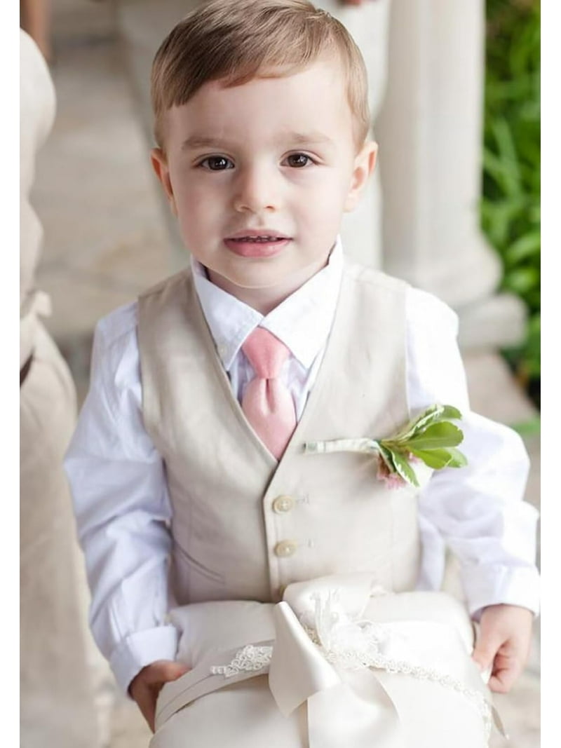 HOT White Linen Suit All White Suit For Baby Boy Vest White Linen
