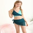 thumbnail image 4 of GYRATEDREAM Girls 3 Piece Swimsuits Print Top and Shorts Bikini Set Bathing Suit with Swimsuits Cover Up for 10 Years, 4 of 8