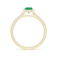 thumbnail image 2 of ANGARA Natural Pear-Shaped Emerald Halo Engagement Ring in 14K Yellow Gold for Women (Size-7x5mm) | May Birthstone, Birthday, Anniversary, Jewelry Gift for Women | Natural Emerald Ring, 2 of 11