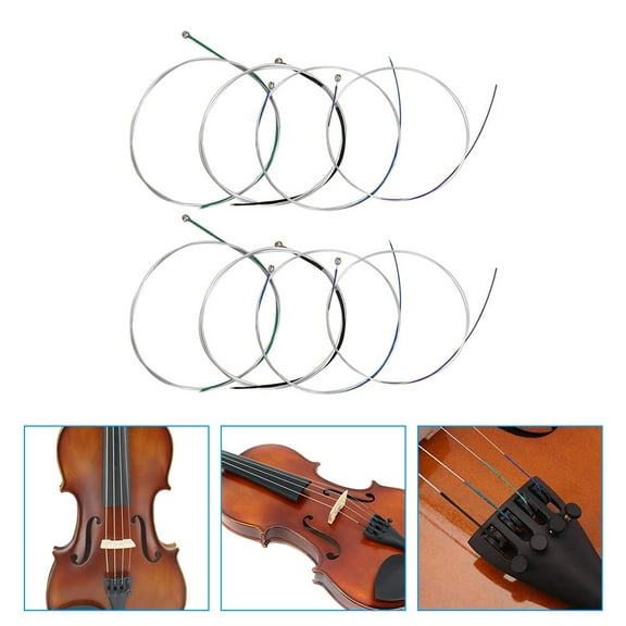 OUNONA 8Pcs Violin Strings Kit 4/4 String Replacements Universal Full Violin Strings Set for Violin