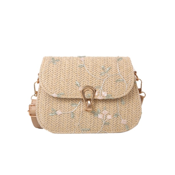 Flower Straw Purse Women Strap Store Ajustable HASP Cierre La Playa Verano Femenino