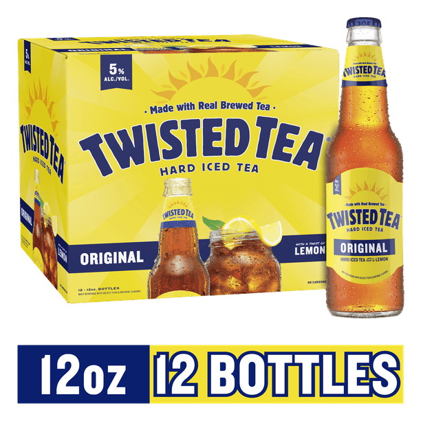 Twisted Tea Original Hard Iced, 12 pack beer bottles, 12 fl oz