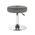 thumbnail image 3 of Homebeez Fabric Vanity Stool Swivel Stool Height Adjustable Gray, 3 of 6