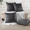 thumbnail image 3 of Home Soft Things Ikat Velvet 4 Piece Throw Pillow Cover Set - Gun Metal - 20" x 20", 3 of 8