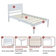thumbnail image 6 of PAPROOS Twin Bed Frame, Modern Wood Platform Bed with Headboard and Strong Wooden Slats, Twin Size Bed Frame for Kids Boys Girls Teens, No Box Spring Needed, White, 6 of 10