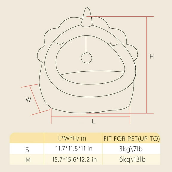 Dinosaur Shape Pet House For Dogs & Cats, Adorable Cat Bed, Warm Dog Kennel, Cat House