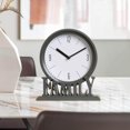 thumbnail image 3 of Desk Clock Non Ticking Battery Clock Living Room Bedroom Operated Loft Family Decorative Office Shelf Deep Gray, 3 of 8
