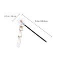 thumbnail image 2 of Natural Ebony Hair Stick Tassel Hair Bot Holder Flow Pein Chopstick Decor, 2 of 5