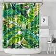 thumbnail image 2 of Tropical Floral Shower Curtain for Bathroom, Hawaiian Print Jungle Leaves Design, Exotic Summer Beach Boho Decor, Waterproof Fabric with Hooks, Vibrant and Machine Washable, 2 of 5