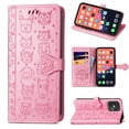 thumbnail image 1 of Cartoon Case for iPhone 13 Pro(2021), Allytech Embossed Animal PU Leather Impact Resistant TPU Back Card Slots Magnetic Closure Hand Strap Stand Cover for iPhone 13 Pro 6.1" 2021, Pink, 1 of 4