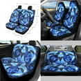 thumbnail image 2 of Yuyamidu Sea Turtle Car Seat Cover Full Set of 14 Blue Hibiscus Steering Wheel Cover Seat Belt Pad Cover Waste Bin Rear View Mirror Cover Cup Mat Auto Center Console Cushion Pad Handbrake Cover Set, 2 of 7