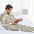 thumbnail image 6 of Picia Rabbit And Flower Pattern Men’s Long-Sleeve Sleepwear Set - Soft 2-Piece Loungewear with Pockets, Comfy PJs for Relaxing Nights-Large, 6 of 7