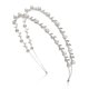 thumbnail image 1 of Diadema de boda con perlas, tocados de novia de doble banda plateada, Tiara de cristal, accesorios para el cabello para mujer, 1 of 6