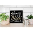 thumbnail image 4 of Love You Moon Back Black Moon Stars 12 x 12 Wood Wall Sign Plaque, 4 of 4