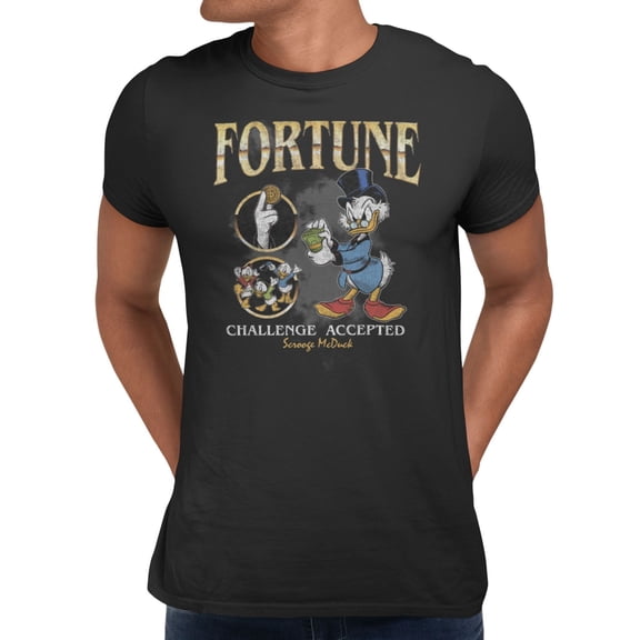 Disney Scrooge Mcduck Fortune Accepted Men's T Shirt (Black, S-XXXL)