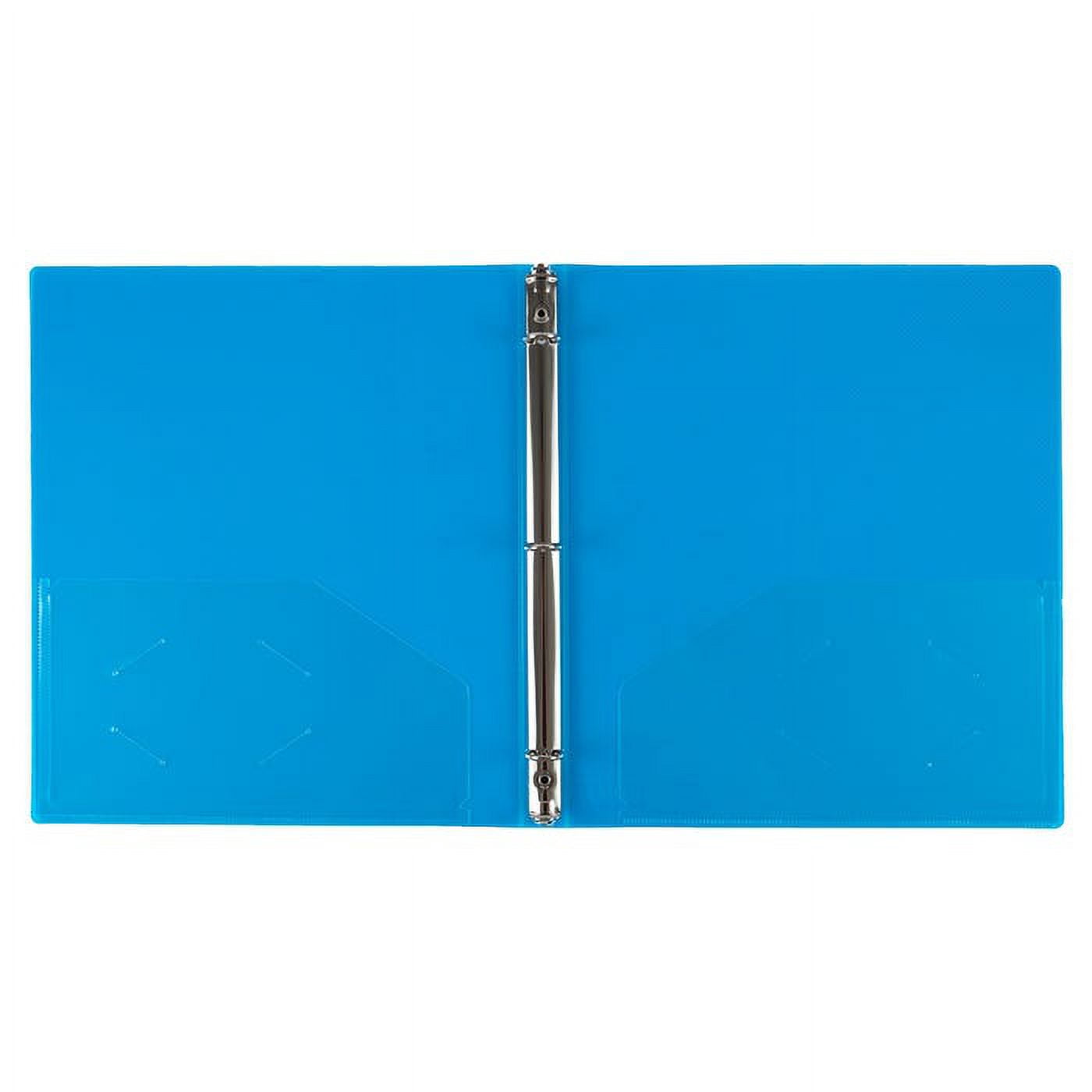 JAM Paper & Envelope Plastic Binder, 11.5 x 10.25 x 1/2 in, Blue, 1 Pack