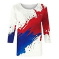 thumbnail image 4 of GERsome American Flag Shirts for Women 4th of July 3/4 Sleeve T Shirt Funny USA Graphic Tees Patriotic Casual Pullover Tops S-5XL, 4 of 5