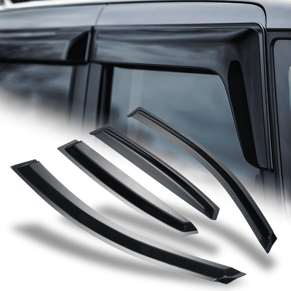 M-AUTO 4 Pcs Set Window Visor Deflector Sun Rain Guard Smoke Tinted Outside Mount for 2013-2019 Nissan Sentra