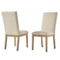 thumbnail image 2 of Weston Home Kirk Nailhead Accent Parson Linen Dining Chair, Set of 2, Beige, 2 of 11