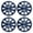 Black Lacquer & Blue Lacquer, variant on Set of 4 17" Universal Wheel Covers Snap on Hubcaps Full Hub Caps Fit R17 Tire & Steel Rim -Silver Lacquer & Black Lacquer