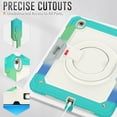 thumbnail image 6 of Dteck for iPad Air 13 Inch Case M2(2024) Heavy Duty Case, Shockproof Drop Protection with Screen Protector & Pencil Holder & Rotating Stand & Handle Rugged Protective Cover, Rainbow Mint, 6 of 6