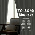 thumbnail image 5 of DriftAway Farmhouse Linen Blend Blackout Curtains for Bedroom Double Layers Striped Printed Linen Curtains Thermal Insulated Rod Pocket Back Tab Treatment for Living Room 2 Panels W52 x L84 Grey, 5 of 5