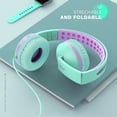 thumbnail image 4 of On Ear Headphones with Mic, Seenda Foldable Corded Headphones Wired Headsets with Microphone, Volume Control for Cell Phone, Tablet, PC, Laptop, MP3/4, Video Game,Green Purple, 4 of 7