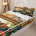 thumbnail image 2 of Manfei Anime Sleeping Kitten Zipper Twin Comforter Sets with Fitted Sheet and 2 Pillowcases, Garden Floral Hammock Zipper Bedding Set, Cream Green, Polkadot Reversible, 4pcs, 2 of 7