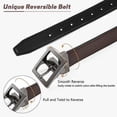 thumbnail image 3 of AWAYTR Kids Reversible Leather Belts- Brown and Black Leather Belt Two in One Formal Casual Belt, 3 of 11