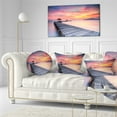 thumbnail image 3 of Designart Stylish Wooden Bridge and Beach Sky - Pier Seascape Throw Pillow - 12x20, 3 of 5