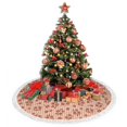 thumbnail image 4 of Christmas Tree Skirt, fall flower plaid Christmas Tree Decorations Indoor, Tree Skirts Mat With Tassel Trim for Halloween New Year Holiday Christmas Party Decor 30 Inches, 4 of 7