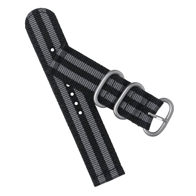 EeaseCA 20mm Watch Strap Webbing Durable 2-Joint Nylon Watch Band Wristband for Watch Replacement (Black Grey)