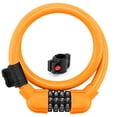 thumbnail image 1 of Bicycle Lock Cable 4 Digit Anti-theft Mountain Bike Motorcycle Electric Scooter Outdoor Riding Security Spare Accessories Orange with Bracket, 1 of 9