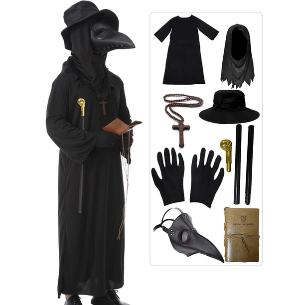 Disfraz de Halloween HAOSUN Plague Doctor para hombre (talla L)