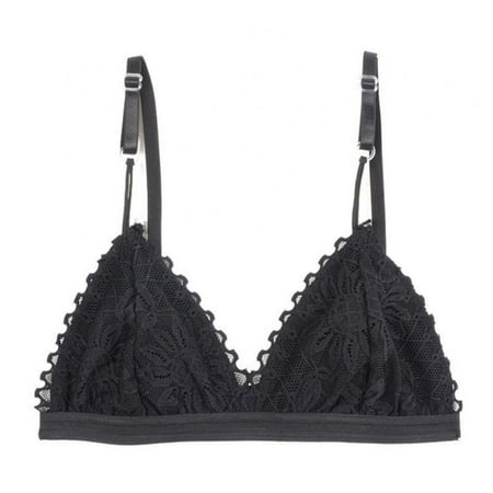 

Thin Lace Triangle Wirefree Bras Adjustable Straps Breathable Bikini Triangle Underwear