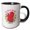 Black/White, variant on 3drose, Too Hot to Handle Funny Text and an Image of a Red Kitchen Glove, 11oz Two-tone Red Mug
