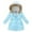 Light Blue, variant on Godderr Kids Girls Winter Down Hoodie Jacket Coat down Snowsuit Zip up Hoodie Snowsuit Outerwear Waist retraction Solid Color Autumn Winter Outerwear