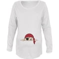 thumbnail image 1 of Halloween - T-Shirt de Maternité Doux à Manches Longues Blanc Baby Pirate Qui Regarde, 1 of 1