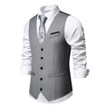 thumbnail image 4 of EGNMCR Tank Tops Men Men Solid Fashion Retro Have Pockets Button V-neck Tanks Tops Blouse, 4 of 9