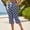 Navy, variant on WRFWUL Womens High Waist Polka Dot Cotton Capri Pants Elastic Waist Drawstring Wide Leg Pajamas Pants Summer Casual Lounge Trousers