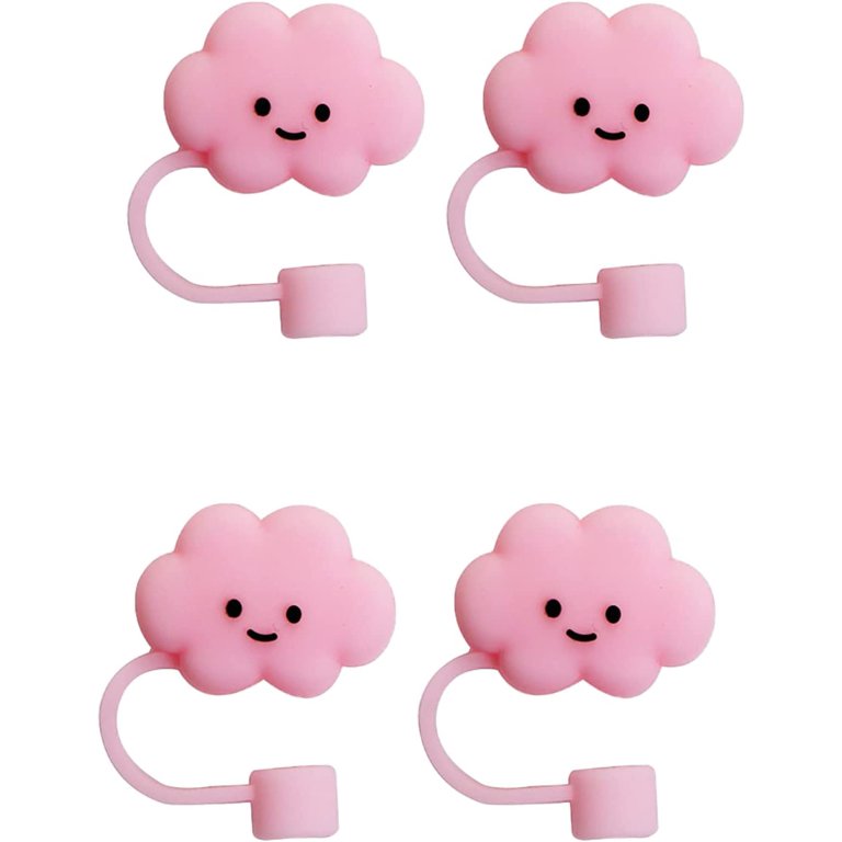 4 Pcs Reusable Straw Tips Cover Cute Cloud Shape Straw Cover Caps Anti-Dust  Silicone Straw Toppers Drinking Straw Cover Tips Lids for 6-8